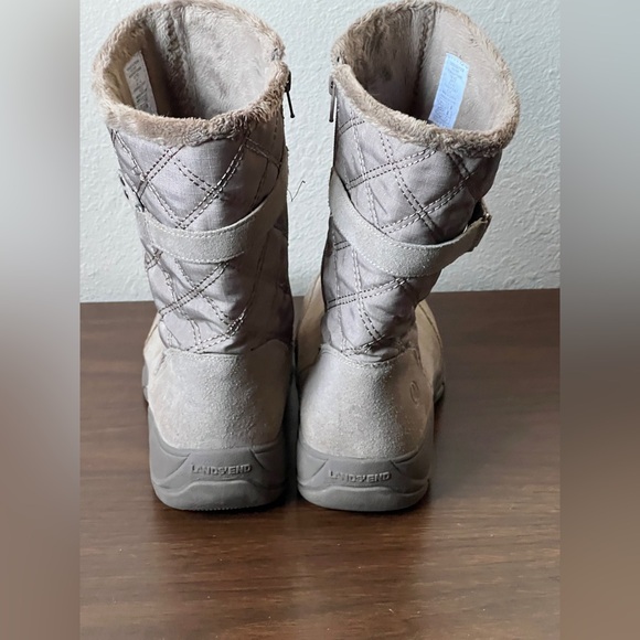 Lands End Lined Suede Winter Zip-up Boots - Size 9 - Picture 4 of 11